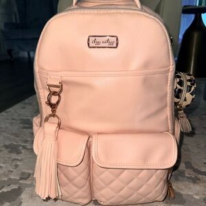 Itzy Ritzy Blush Boss Backpack Diaper Bag w/ Leopard Paci Pouch